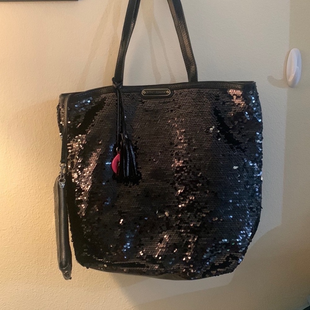 Brand New Never Used Betsy Johnson
Sequins Tote with Black Sequins Clutch NWOT